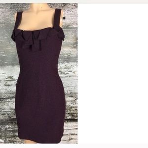 St. John Purple wool scoop neck sweater dress